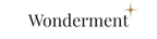 Wonderment logo in dark lettering with a gold star symbol.